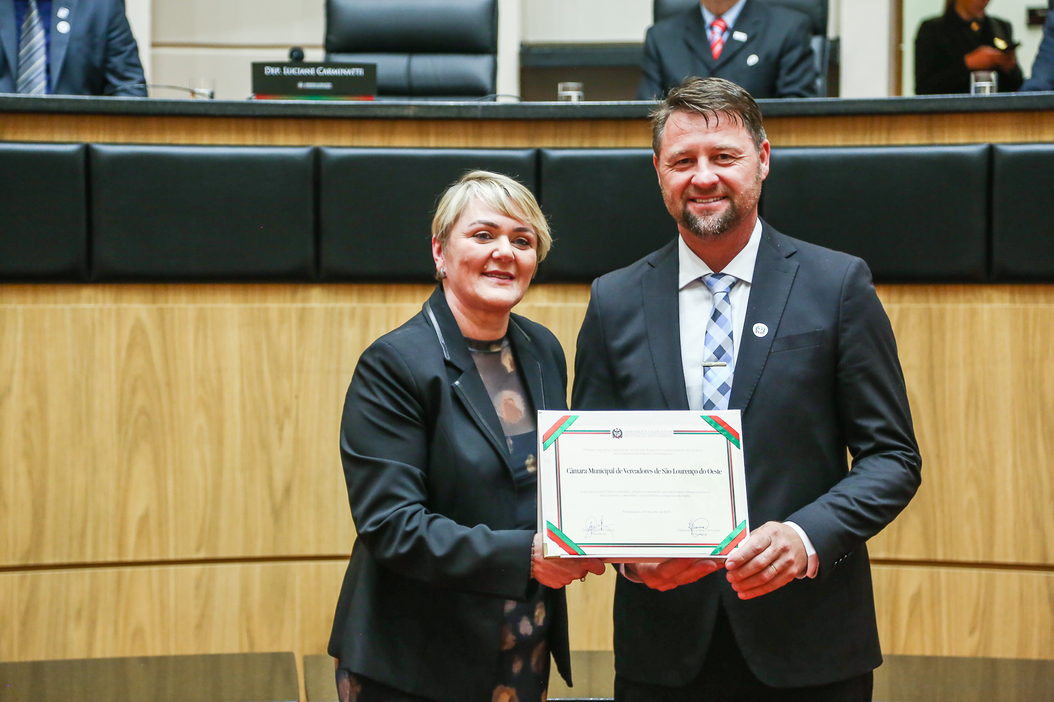 Câmara Municipal de São Lourenço do Oeste recebe homenagem em Sessão especial na Assembleia Legislativa de Santa Catarina 